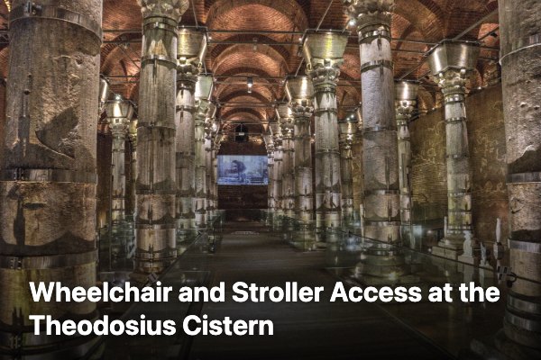 Level platform walkway between the columns of the Theodosius Cistern in Istanbul